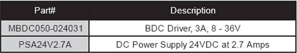 Brush DC Motors - MBDC050-024031 Ordering Info